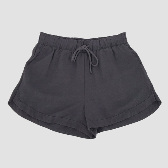 Calia Other - CALIA Women Large High Rise Tie Front Swim Coverup Shorts Pure Black Rayon Linen